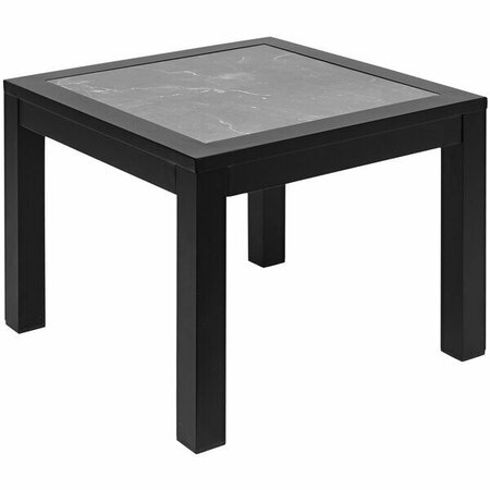 BFM SEATING Belmar Black Aluminum Pietro Top End Table 163PH6105PRB